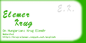 elemer krug business card